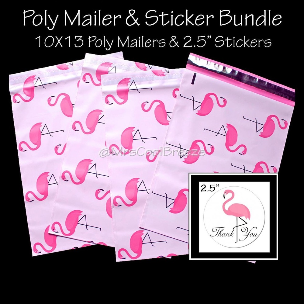 100 Mix of 50 - 10X13 Poly Mailers & 50 Stickers